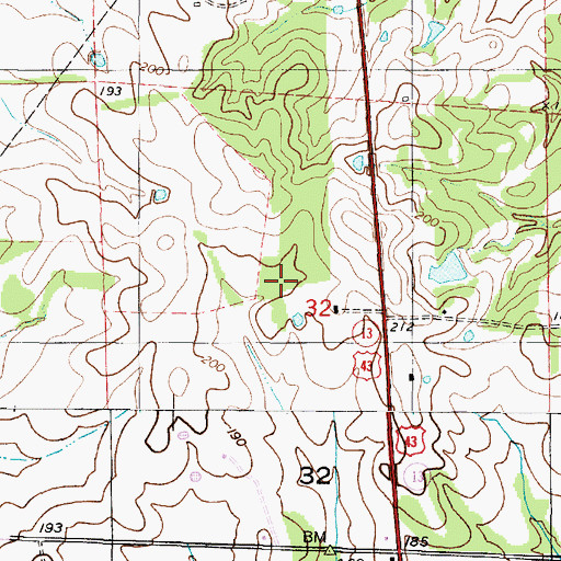 Topographic Map of Daniels Prairie, AL