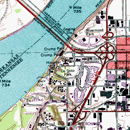 Topographic Map of National Ornamental Metal Museum, TN