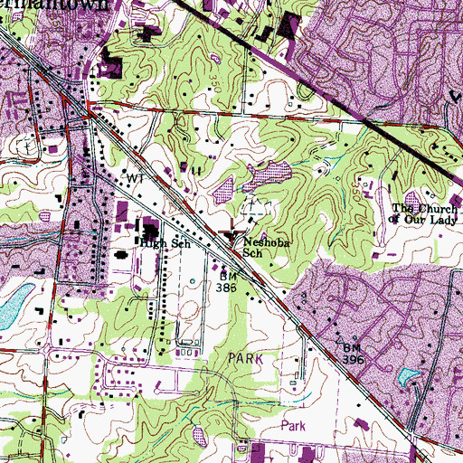 Topographic Map of Neshoba Community Center, TN