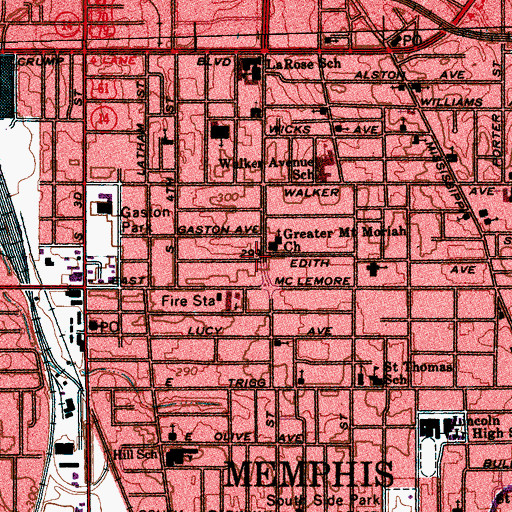 Topographic Map of New Abundant Life Missionary Baptist Church, TN