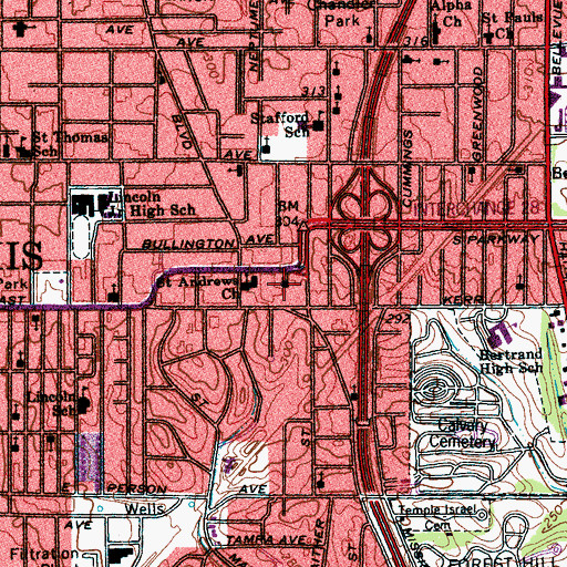 Topographic Map of New Bethel Missionary Baptist Church, TN