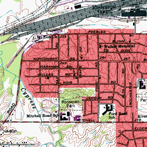Topographic Map of New Gilfield Baptist Church, TN