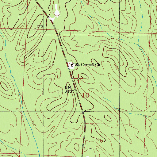 Topographic Map of Double O Hunting Club, AL