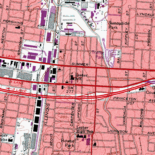 Topographic Map of New Tyler African Methodist Episcopal Church, TN