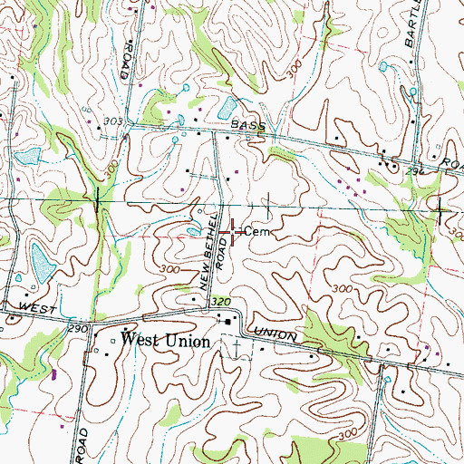 Topographic Map of Noblin Cemetery, TN