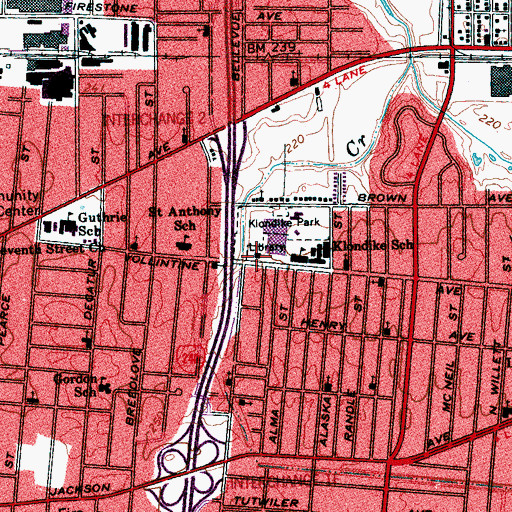 Topographic Map of North Branch Memphis Public Library, TN