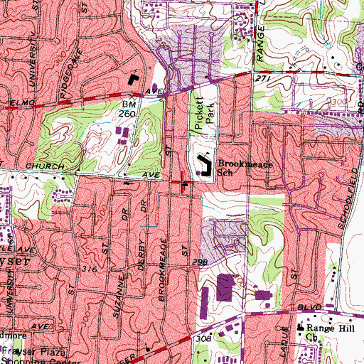 Topographic Map of North Frayser Baptist Church, TN