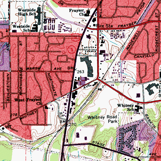 Topographic Map of Northgate Shopping Center, TN