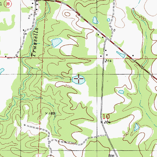 Topographic Map of Duck Pond, AL