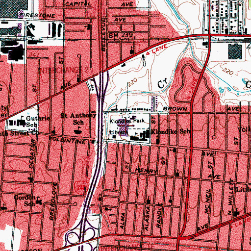 Topographic Map of Northside High School, TN