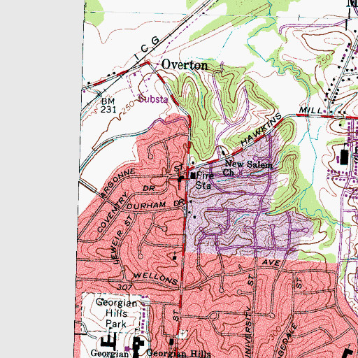 Topographic Map of Northview Baptist Church, TN