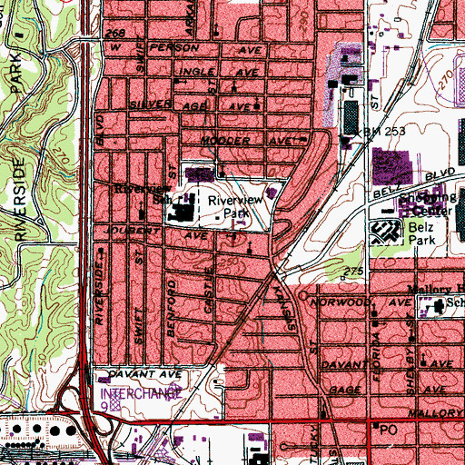 Topographic Map of Oak Grove Baptist Church, TN