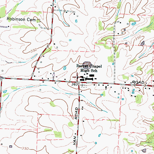 Topographic Map of Oak Springs Church, TN