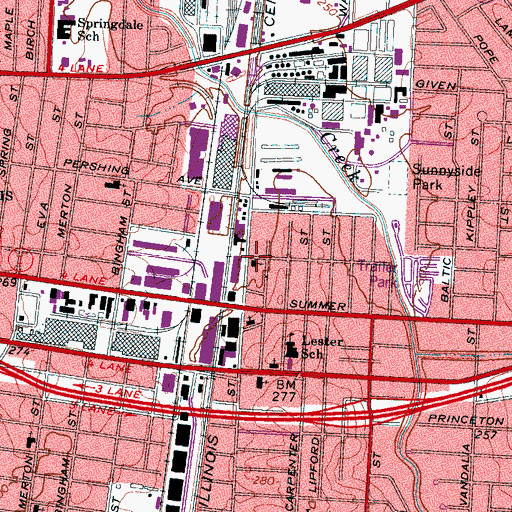 Topographic Map of Old Salem Baptist Church, TN