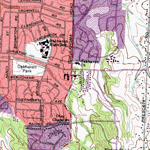 Topographic Map of Pendleton Presbyterian Church, TN