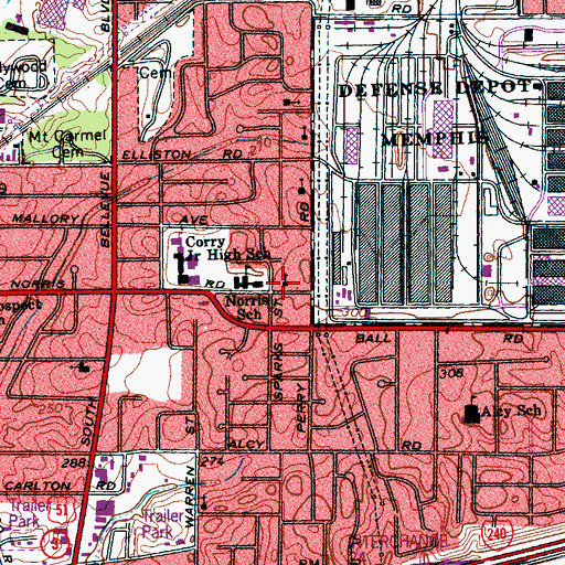 Topographic Map of Pentecostal Missionary Baptist Church, TN