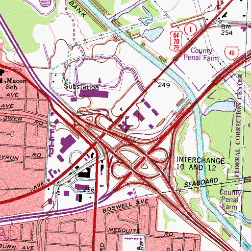 Topographic Map of Perimeter Shopping Center, TN