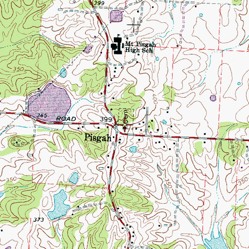 Topographic Map of Pisgah Church, TN