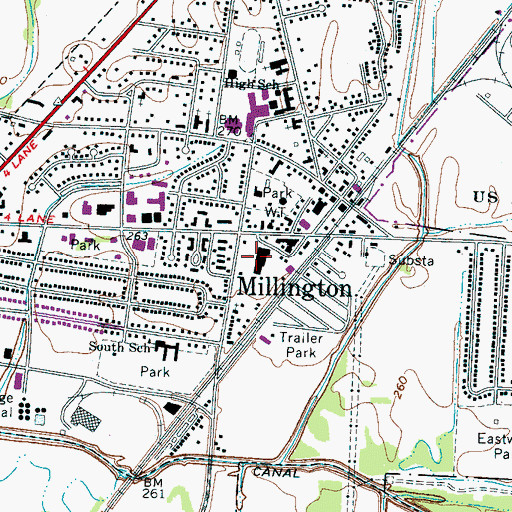 Topographic Map of Plaza Center Shopping Center, TN