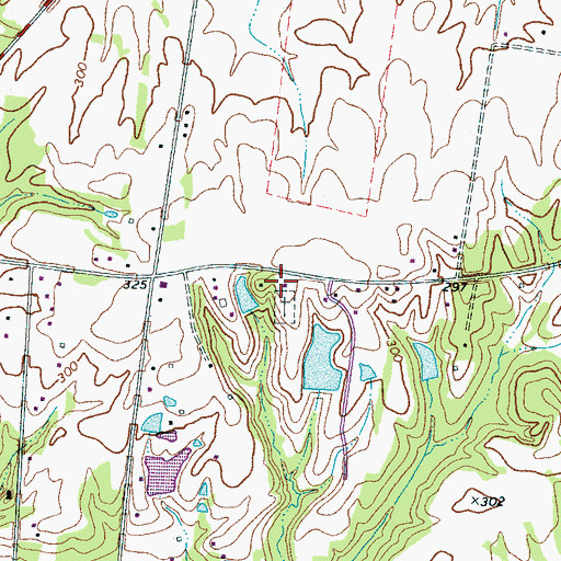 Topographic Map of Pleasant Ridge Church (historical), TN