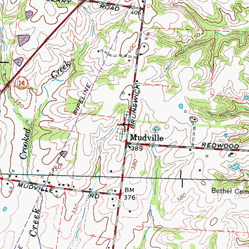 Topographic Map of Pleasant Union Church, TN