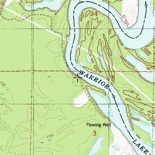 Topographic Map of Eagle Bluff, AL