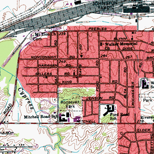 Topographic Map of Prayer Tower Church of God in Christ, TN