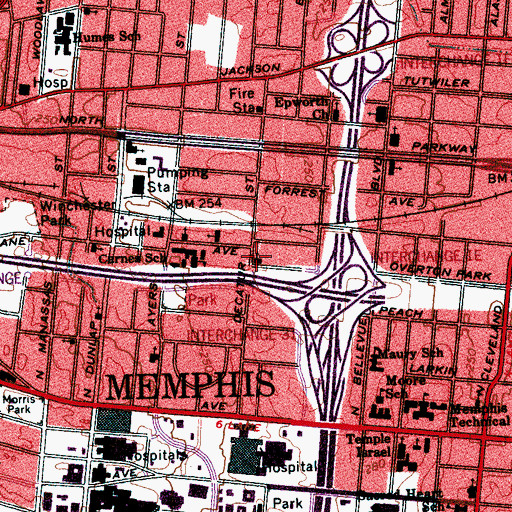 Topographic Map of Providence African Methodist Episcopal Church, TN