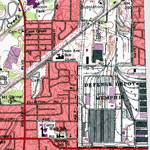 Topographic Map of Providence Baptist Church, TN