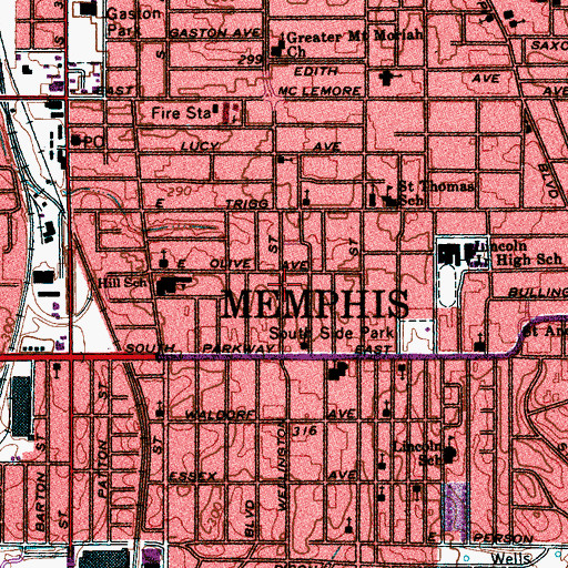 Topographic Map of Pleasant Green Missionary Baptist Church, TN