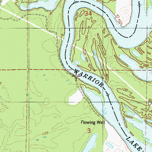Topographic Map of Eagle Bluff Landing (historical), AL