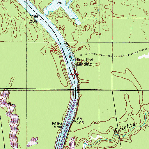 Topographic Map of Eastpoint Bar, AL