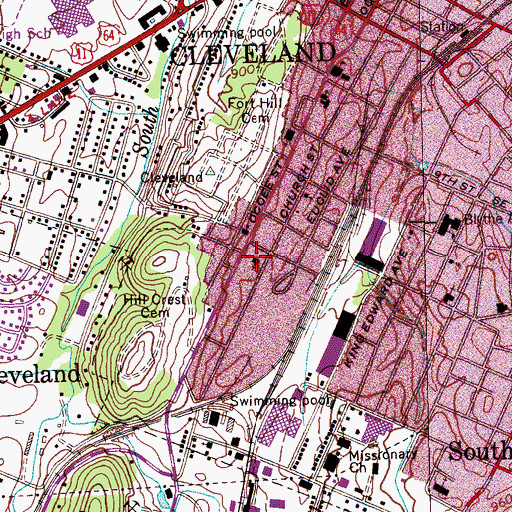 Topographic Map of Ridgeview Baptist Church, TN