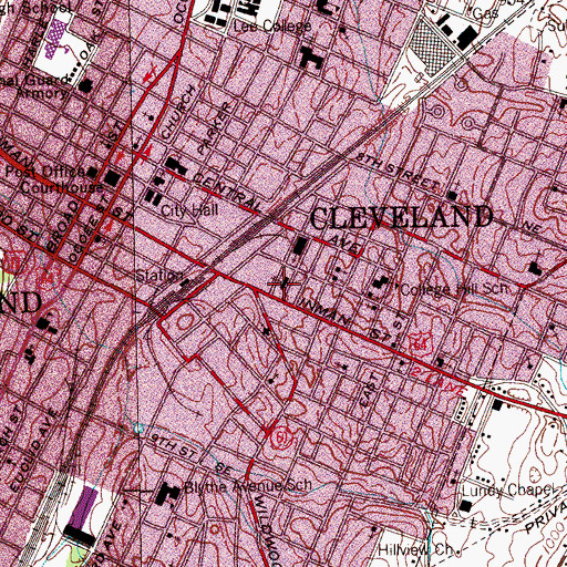 Topographic Map of Saint James Cumberland Presbyterian Church, TN