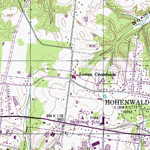 Topographic Map of Lomax Church of Christ, TN