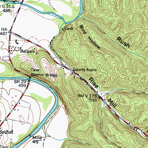 Topographic Map of Perry County Home, TN