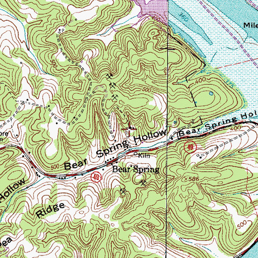 Topographic Map of Bear Springs School (historical), TN