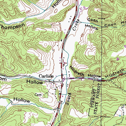 Topographic Map of Carlisle School (historical), TN