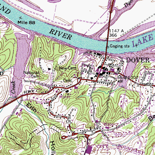 Topographic Map of Fort Donelson United Methodist Church, TN