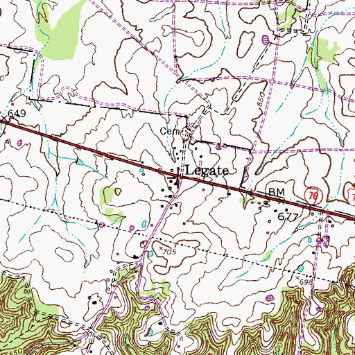 Topographic Map of Legate School (historical), TN