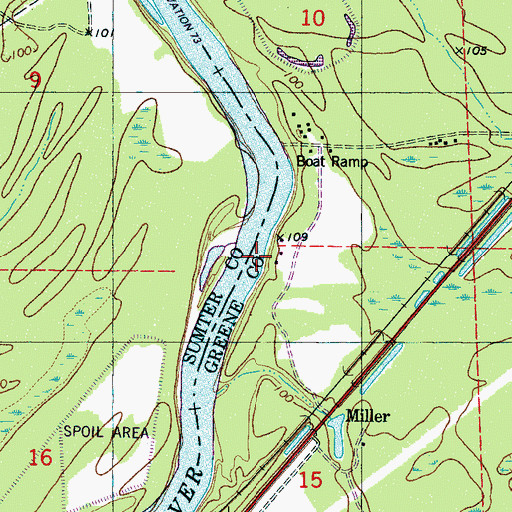 Topographic Map of Epes Bar, AL