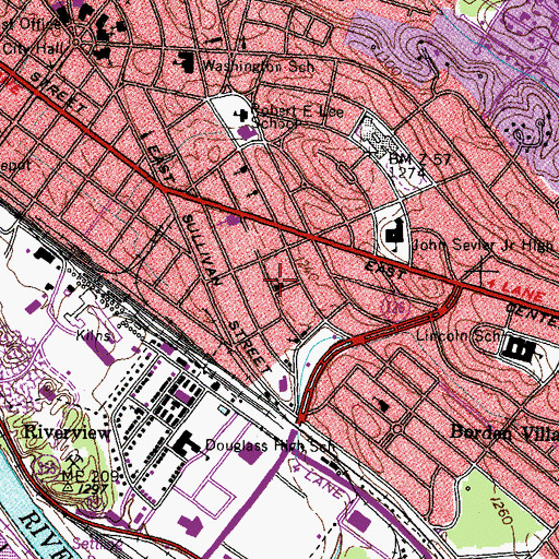 Topographic Map of Bethel African Methodist Episcopal Zion Church, TN