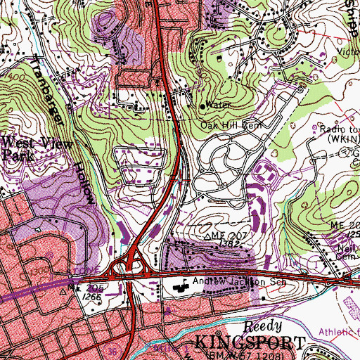 Topographic Map of Concordia Lutheran Church, TN