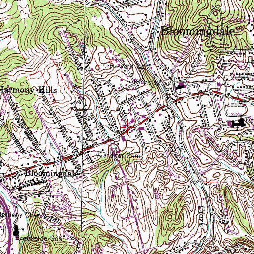 Topographic Map of Kingsley United Methodist Church, TN