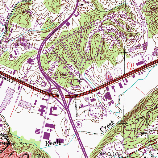 Topographic Map of Northeast Church of Christ, TN