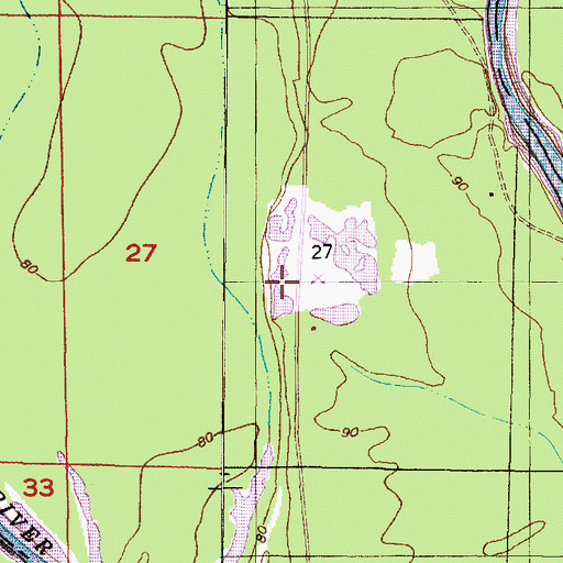 Topographic Map of Evening Star Church (historical), AL