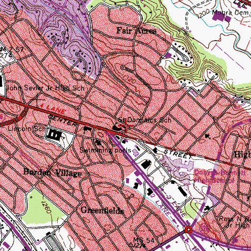 Topographic Map of Saint Dominics Catholic Church, TN
