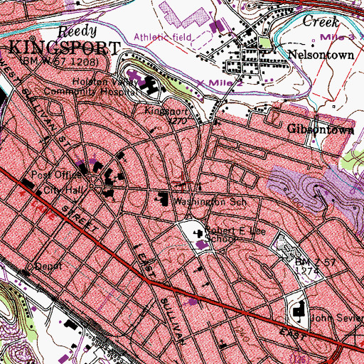 Topographic Map of Saint Pauls Episcopal Church, TN