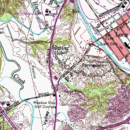 Topographic Map of Springdale Baptist Church, TN