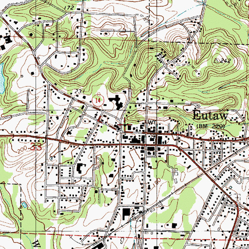 Topographic Map of Eutaw Church, AL